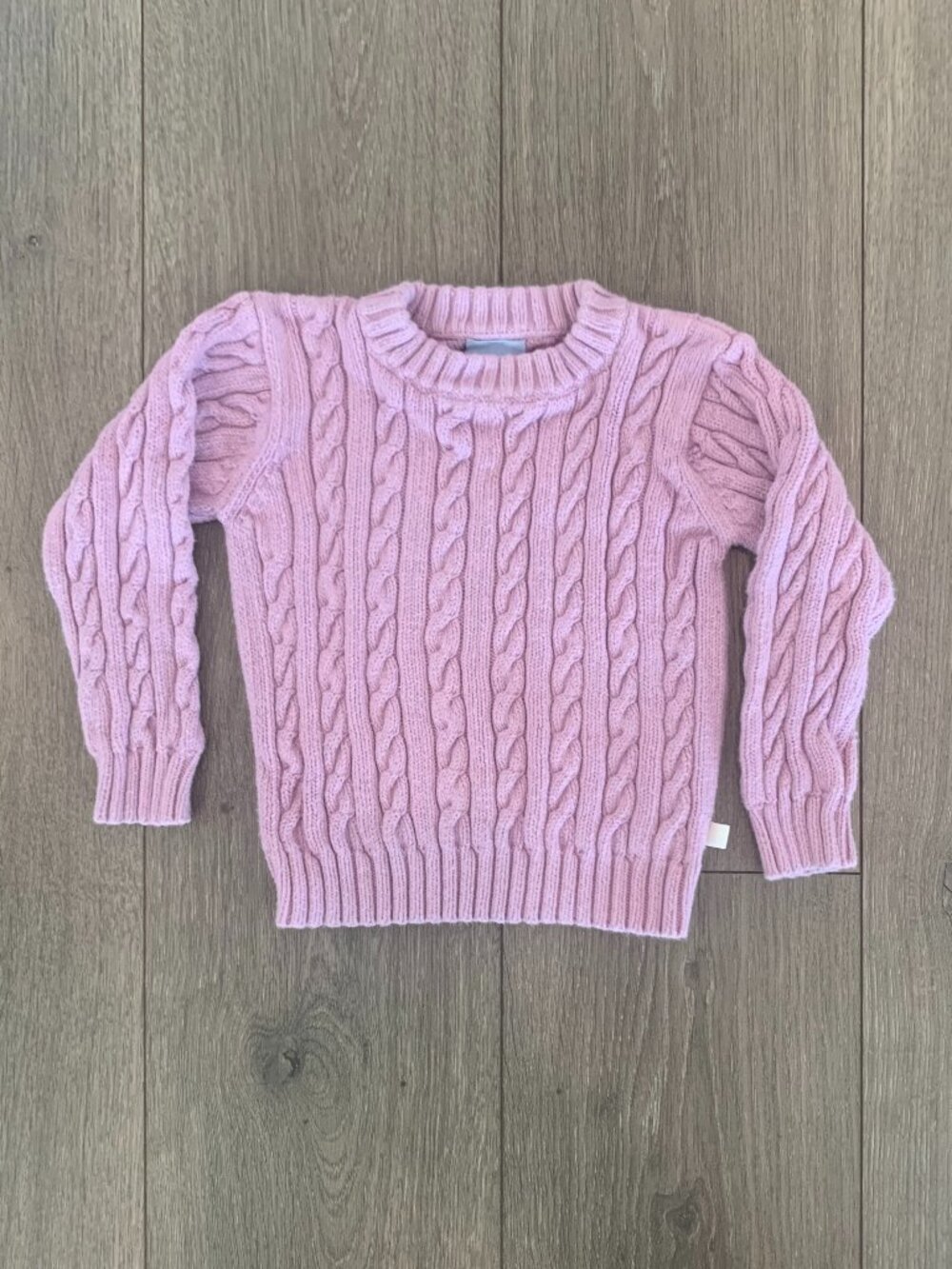 EUC Bella Bliss Cable Knit Lilac/Lavender Cotton Sweater Toddler Girls Size 3